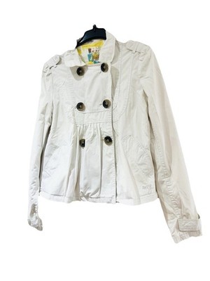 Vintage Roxy Quiksilver Light Cream Jacket Size M Bright Lining Spring Cotton 