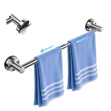 Suction Cup Towel Bar 14.6-24" Stainless Steel No Drill Towel Rack  Strong s...