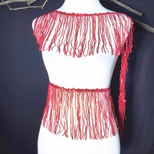 1M 16CM Flash Sequins Tassel Trim Fine Tassel Trimming for Dance Sewing Shiny