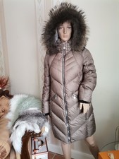 SPORTALM Daunenmantel MANTEL Daunen GR 40 M/L Metallic Grau Echtfell FELL PELZ