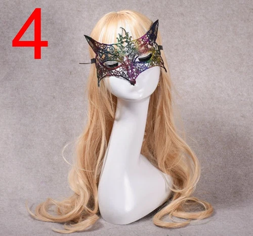 Womens Embroidered Rainbow Eye Mask Venetian Carnival Masquerade Lace Hollow - Picture 17 of 21