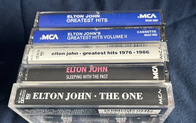 VTG Elton John Cassette Lot 5 70s To 90 s All The Top Hits Lot  Play Tested
