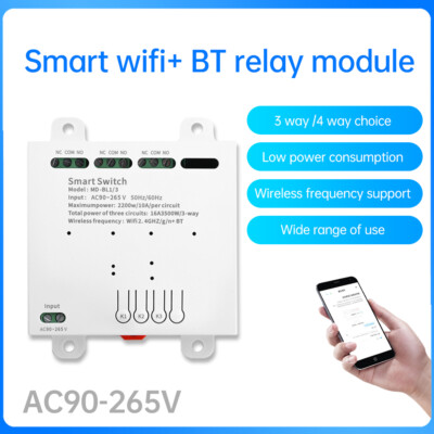 3/4 Way eWeLink AC90-265V Smart WIFI Bluetooth Relay Module Remote Control Relay
