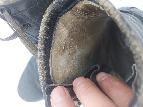 VINTAGE TALL LEATHER 1900s MOTORCYCLE BOOTS 9 1/2 - Picture 10 of 12