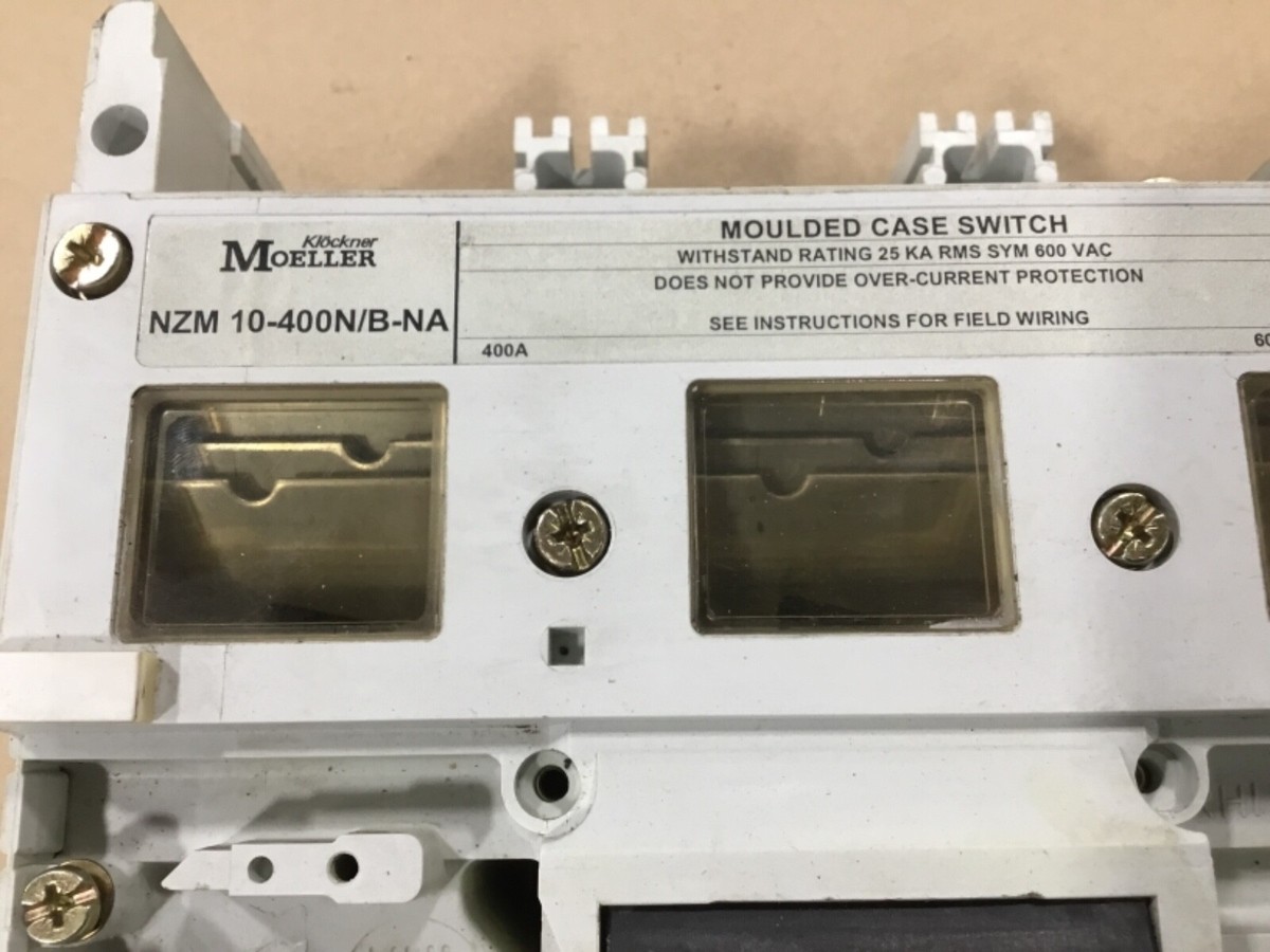 Moeller NZM 10-400N/B-NA Molded Case Switch 600V Circuit Breaker