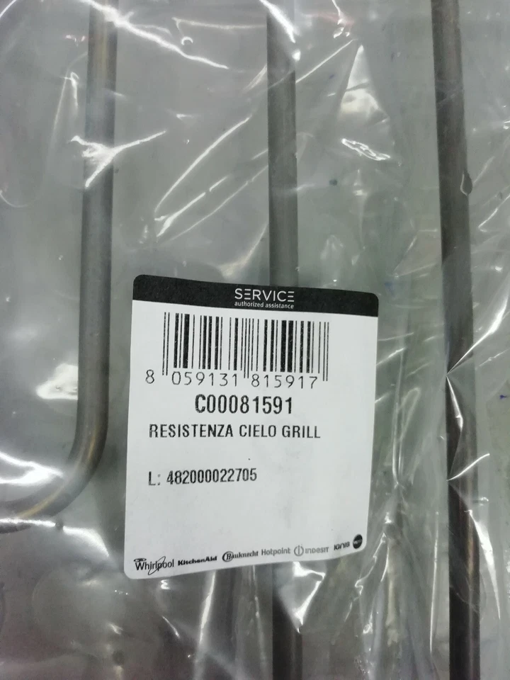 RESISTENZA FORNO ARISTON - INDESIT GRILL SUPERIORE 2250W C00081591 ORIGINALE - Bild 2 von 2