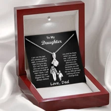 To My Daughter Necklace from Dad with Heartfelt Message & Elegant Box