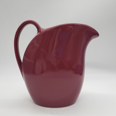 Vintage Hall Pitcher, #2633 Riviera Design with Ice Lip Dusty Rose Mauve Plum 