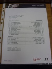 12/09/2015 Tottenham Hotspur U21 v Southampton U21  (Single sheet - 1st team sty