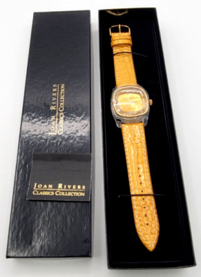 NEW Joan Rivers Classics Yellow Rhinestone Bezel Watch Black  display picture 3