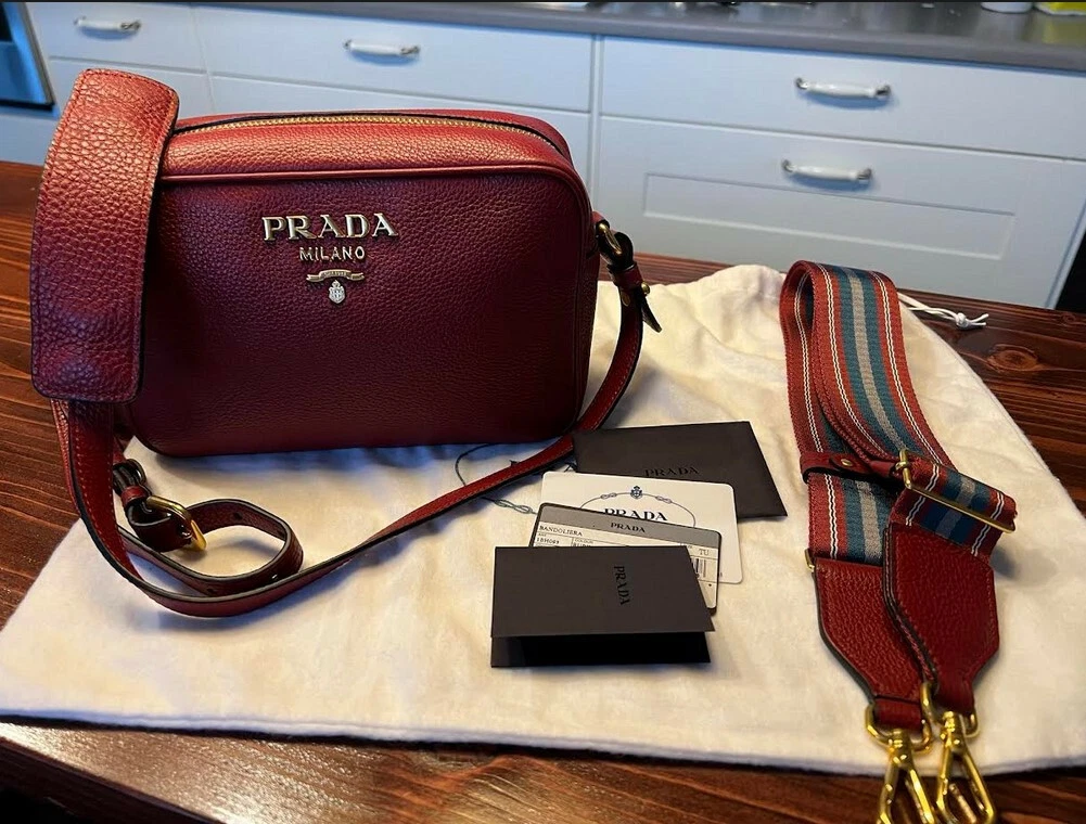 Prada Saffiano Crossbody Black in Leather with Gold-tone - US