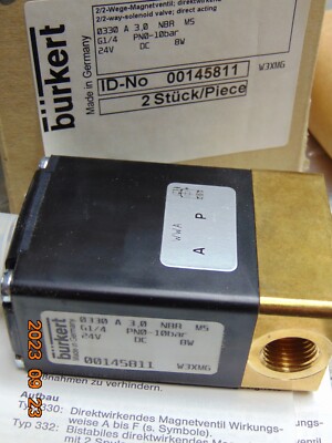 (1) NEW BURKERT 00145811 SOLENOID VALVE 0330 A 3.0 (10/5/22)