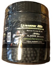 Ultrasonic BBs 6mm Softair Caliber .20g - 5000 Rounds Bottle Black New