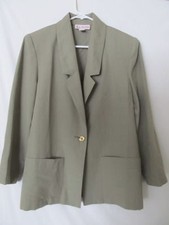 Women's Block Island By Marina Pappas Light Green Blazer Suit Jacket 8p 8 Petite
