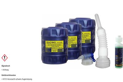 60L MANNOL Racing+Ester 10W-60 API SN/SM/CF Motoröl inkl. Auslaufhahn Schlauch 