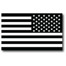 Reversed Black and White American Flag Magnet Decal, 3x5 In Automotive Magnet