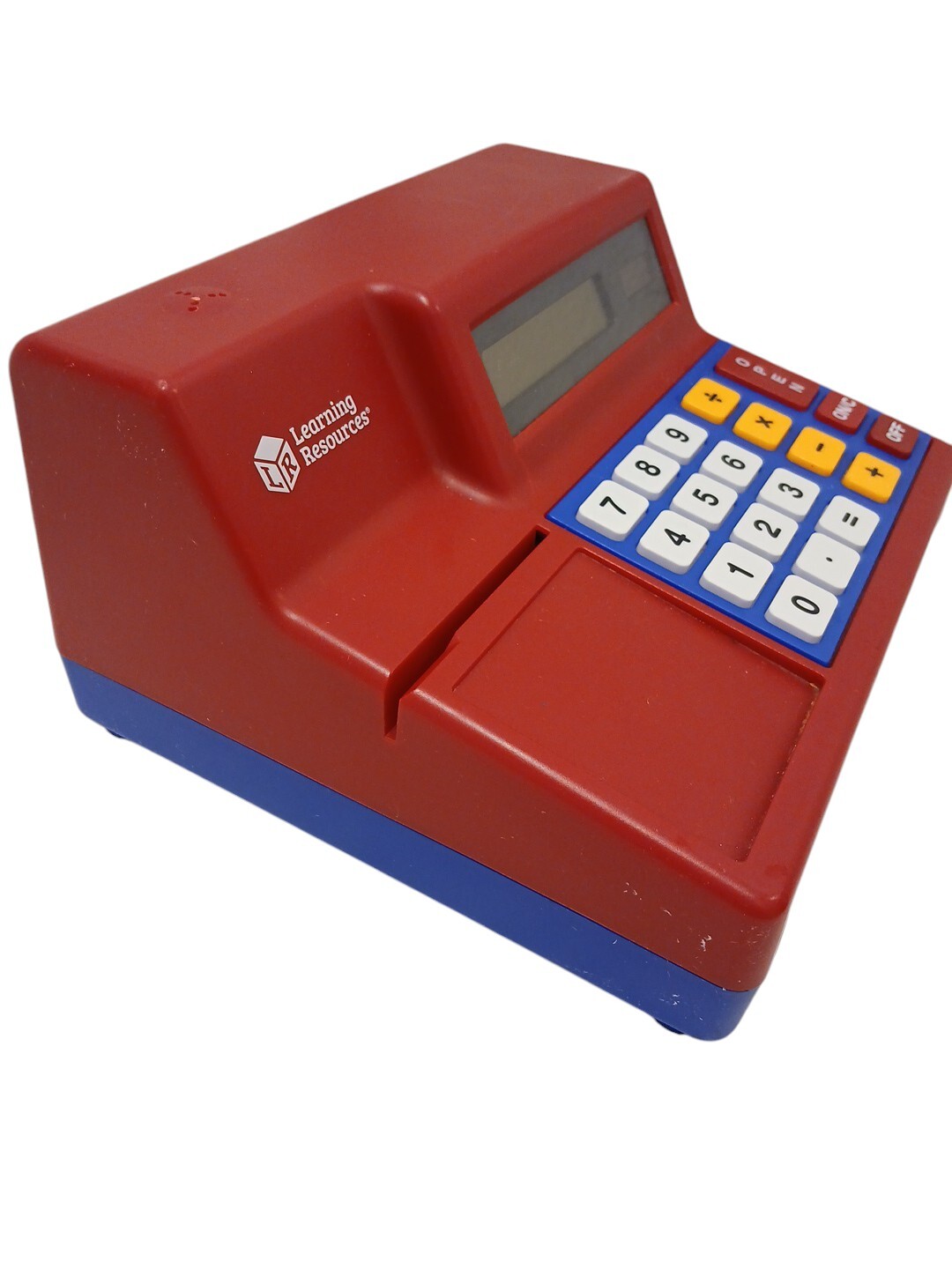 как выглядит Learning Resources Calculator Cash Register WORKS Opens Sound Red Pretend Play фото
