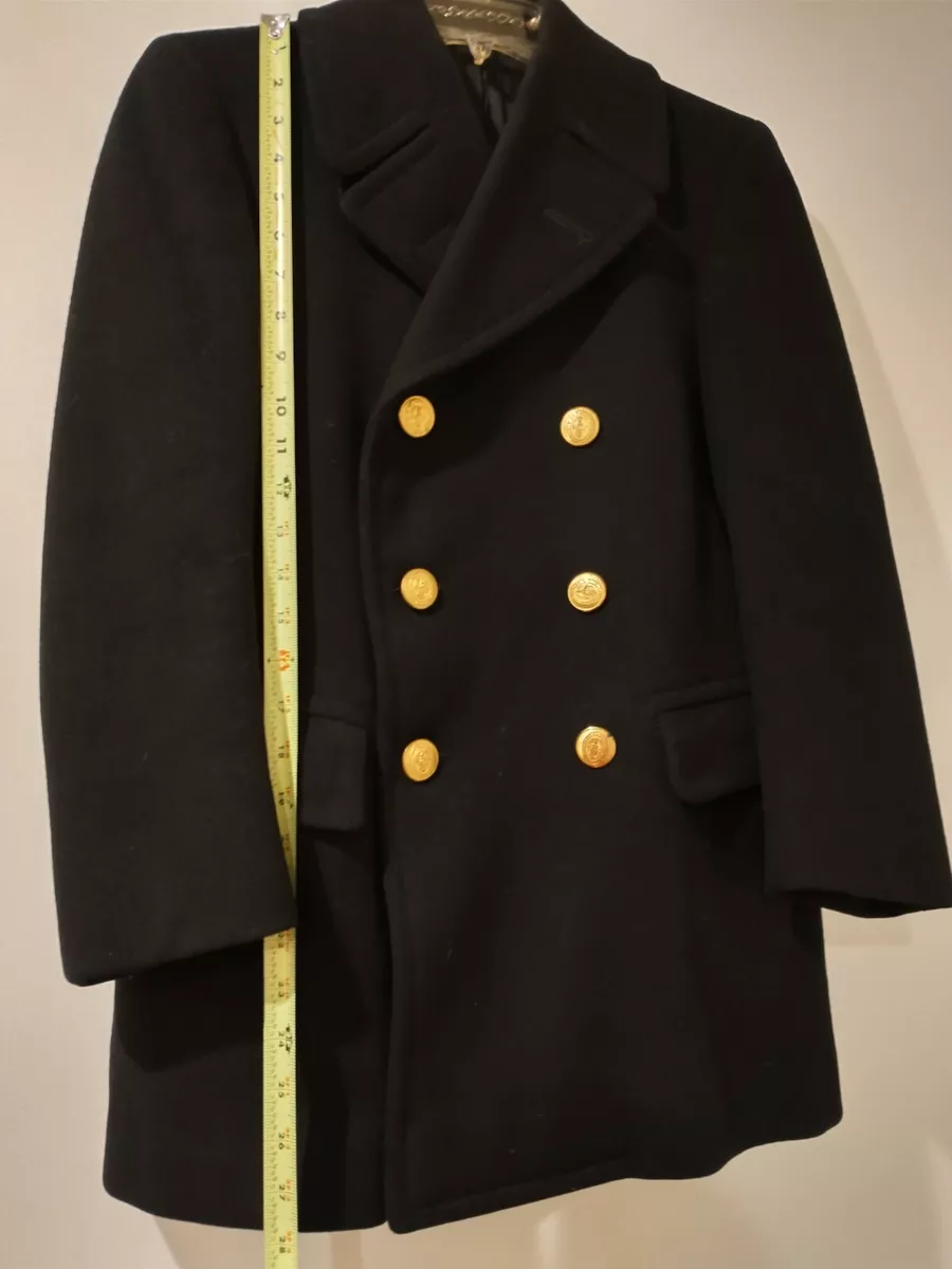 Jacob Reed s Sons Black Wool Pea Coat Peacoat Youth Teenage Size