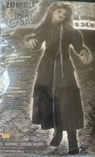 Zombie Girl Costume Dress w/Tattered Gauze Child