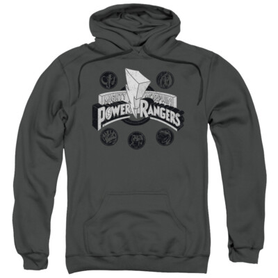 POWER RANGERS POWER COINS Licensed Adult Hooded Sweatshirt Hoodie SM-3XL