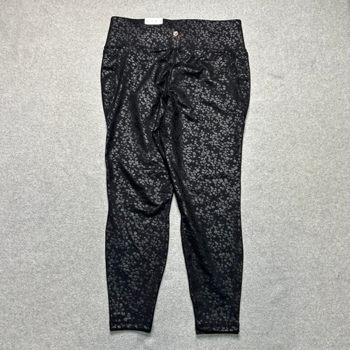 Lane Bryant LIVI Power Leggings Womens Size 14/16 Black Paint Splatter Skinny - 第 2/10 張圖片