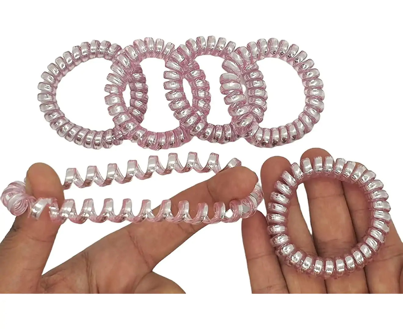 Large Thick Spiral Hair Band, 2 Piece Plastic Hair Tie Band, Spiral