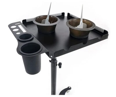 HAIRSTORE Rolling Salon Tray Cart Barber Trolley, Movable Wig Holder Hair Extension Tool