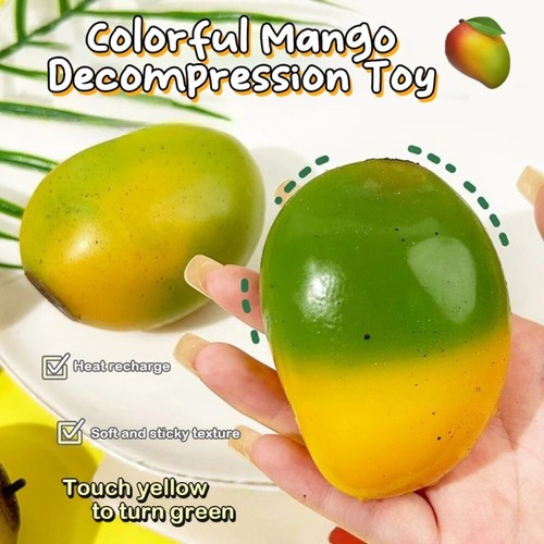 Slow Rebound Squi shy Toy Color Changing Mango Decompression Toy 2024 Gift