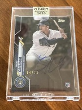 Trent Grisham Padres 2020 Topps Clearly Authentic AUTOGRAPH ROOKIE BLACK 54/75