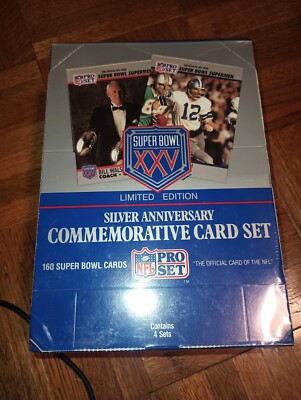 limited edition silver anniversary commemorative card set Super Bowl XXV Limited Edition Silver Anniversary Commemorative Card Set