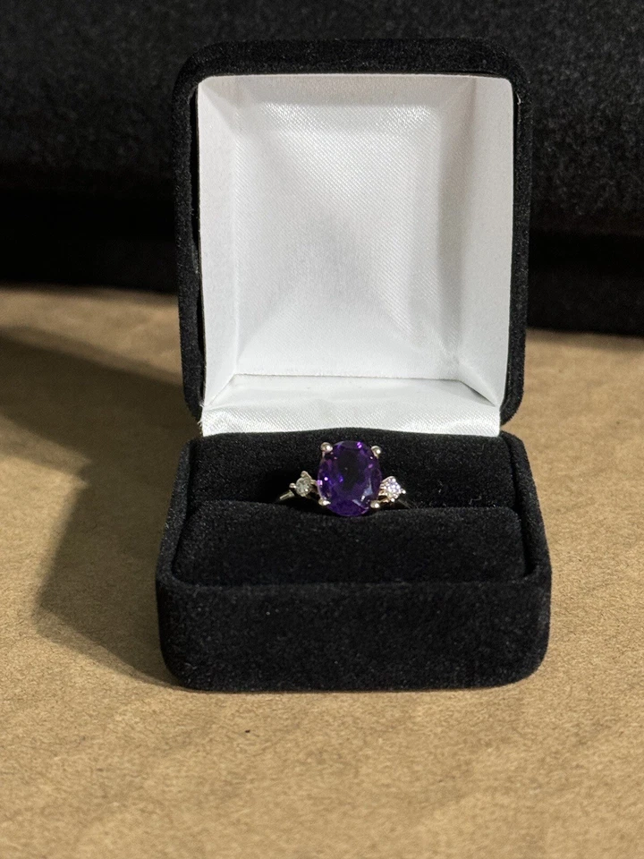 Affinity Gems Oval Amethyst Gemstone & Diamond Accent Ring, 14K Gold - Image 2 of 2