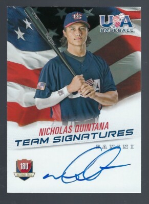 2015 Panini USA Baseball 18U Team Signatures Nicholas Quintana 083/499