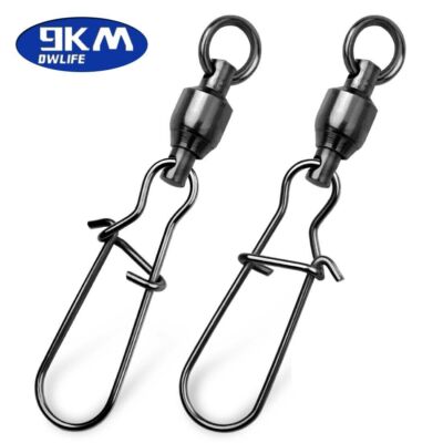 20~100Pcs Ball Bearing Snap Swivels with Crane Duo Lock Snap Tackle 22LB~276LB