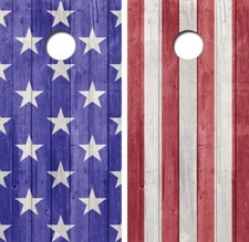 American flag Cornhole Board Wrap LAMINATED Wraps Decals Vinyl skin
