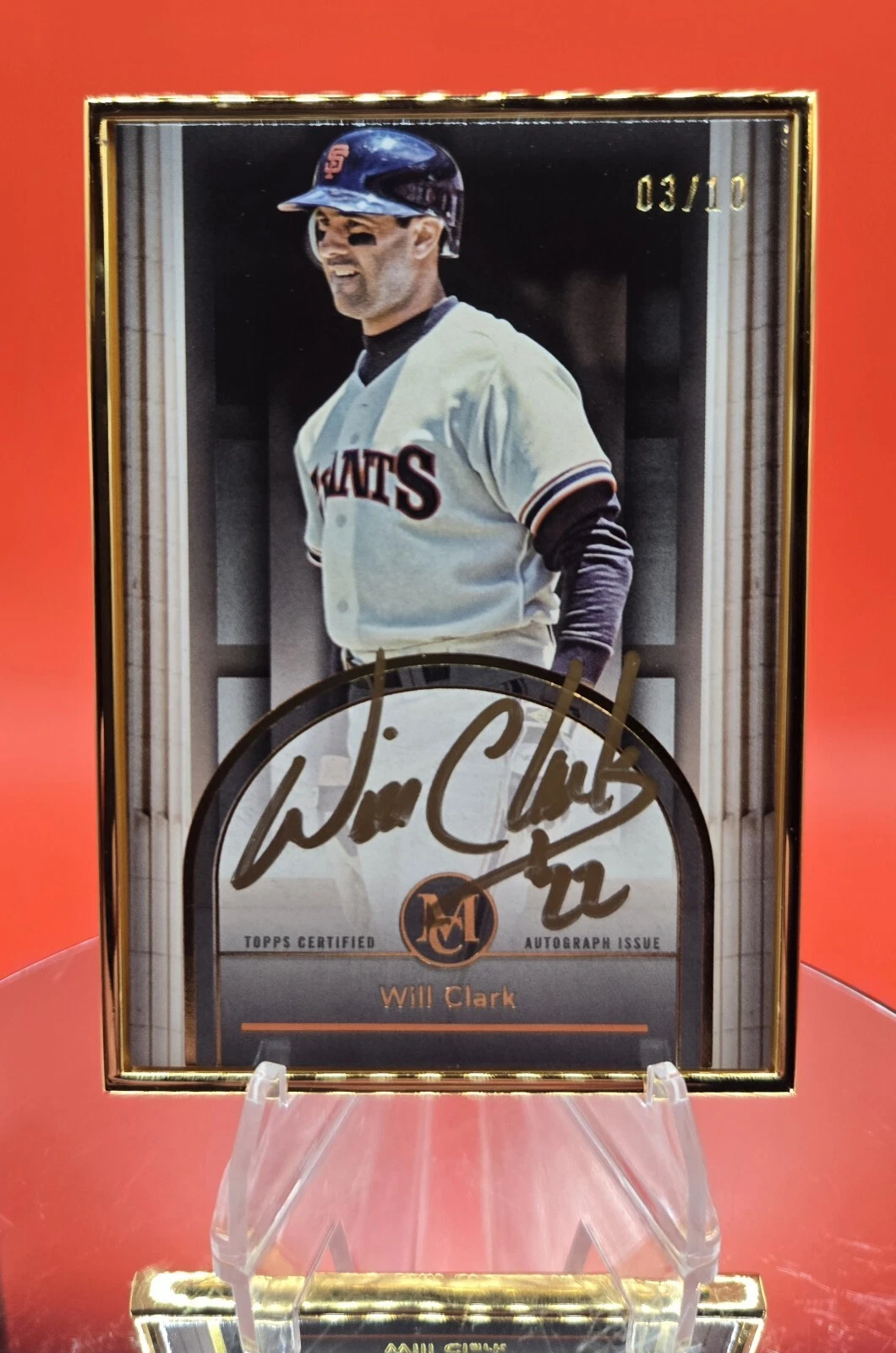 2024 Topps Museum Collection WILL CLARK Gold Framed On Card AUTO 3/10 SSP Giants