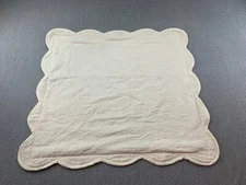 Historic Charleston Foundation European Pillow Sham Cover Ivory Scalloped Edge