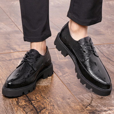 Men Fashion Spring Low Top Pointed Toe Faux Leather Rubber Sole Dress Shoes  | eBay