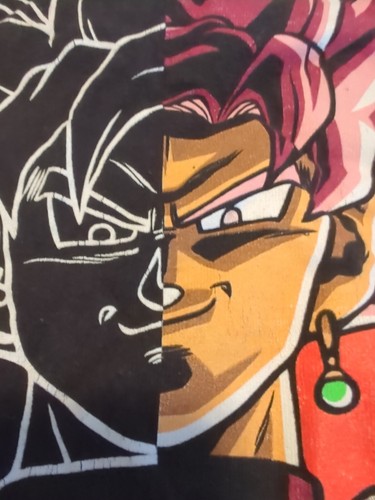 Super Saiyan Rose Goku Black Anime Black Large T Shirt - Picture 3 of 4