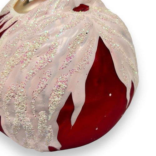 Vintage Santa Claus Christmas Ball Ornament Glitter Hand Blown Mercury Glass - Picture 6 of 8