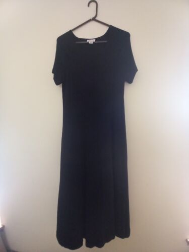 Coldwater Creek Women's Acetate Slinky Maxi Black Dress Size Large