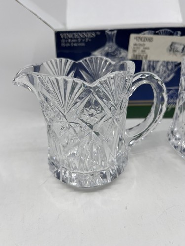 NIB 3 Pc Vincennes CRISTAL D'ARQUES 24% Lead CRYSTAL-SUGAR BOWL-Creamer -FRANCE - Picture 11 of 16