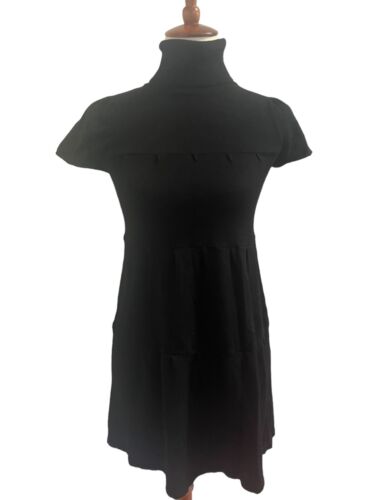 Derek Heart Thin Black Shortsleeve Turtleneck Knit Dress Size Med - Picture 1 of 10