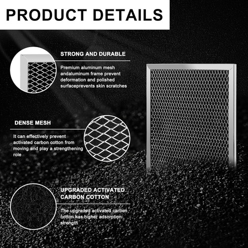 Charcoal Range Hood Filter 10.5"x8.75" for Kitchen Exhaust Fan, Oven Vent Filter - Picture 5 of 6