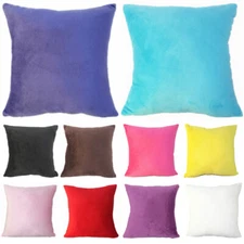 Soft Velvet Pillow Case Candy Color Cushion Cover Home Sofa Office Car Décor