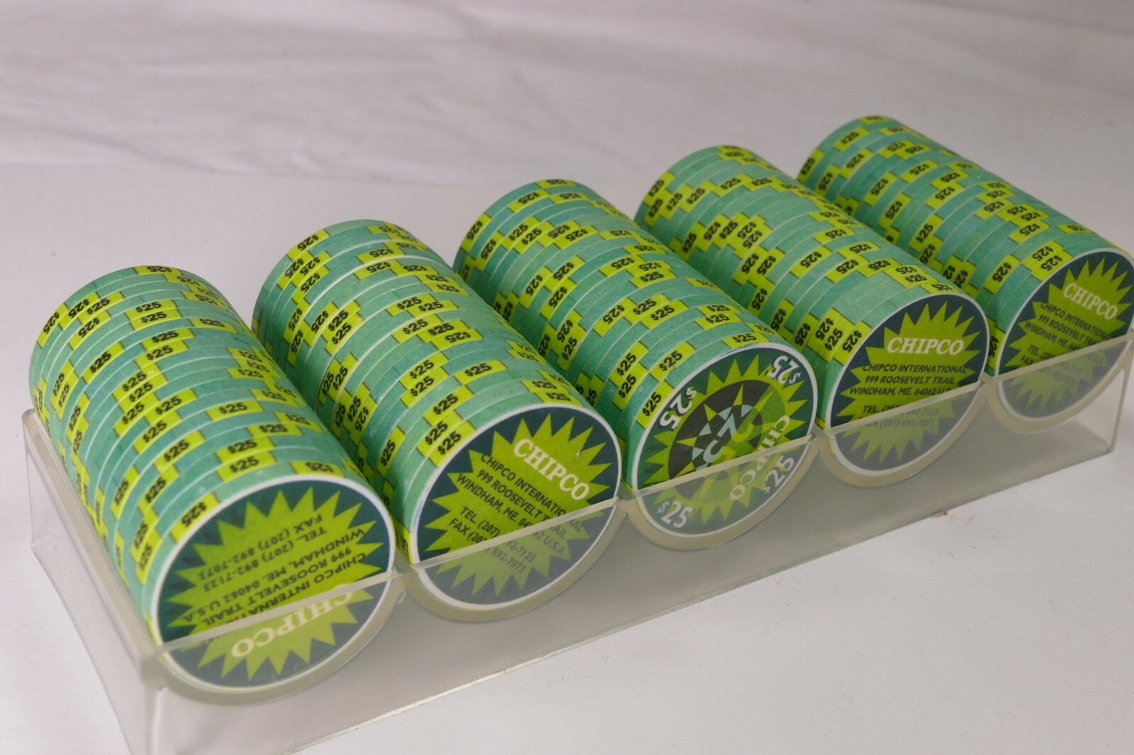 CHIPCO INTERNATIONAL 25 SAMPLE hotel casino gaming poker chips With