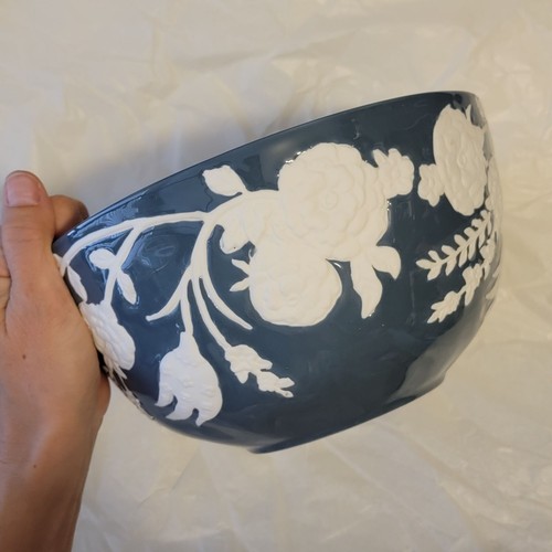 Anthropologie Turkuaz Küche Posy Servierschüssel Iris Blau Weiß Kollektion Neu - Bild 4 von 10