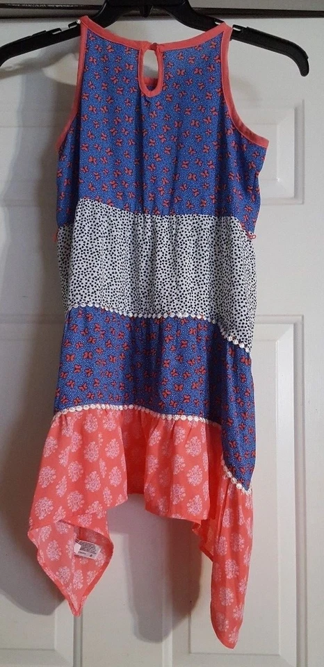 Nuevo Vestido sin mangas azul y rosa Xhilaration para niñas talla mediana para niños Foto 2 de 2