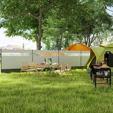 5 Pole Camping Windbreaks with Clear Windows, 725 x 140cm, Grey