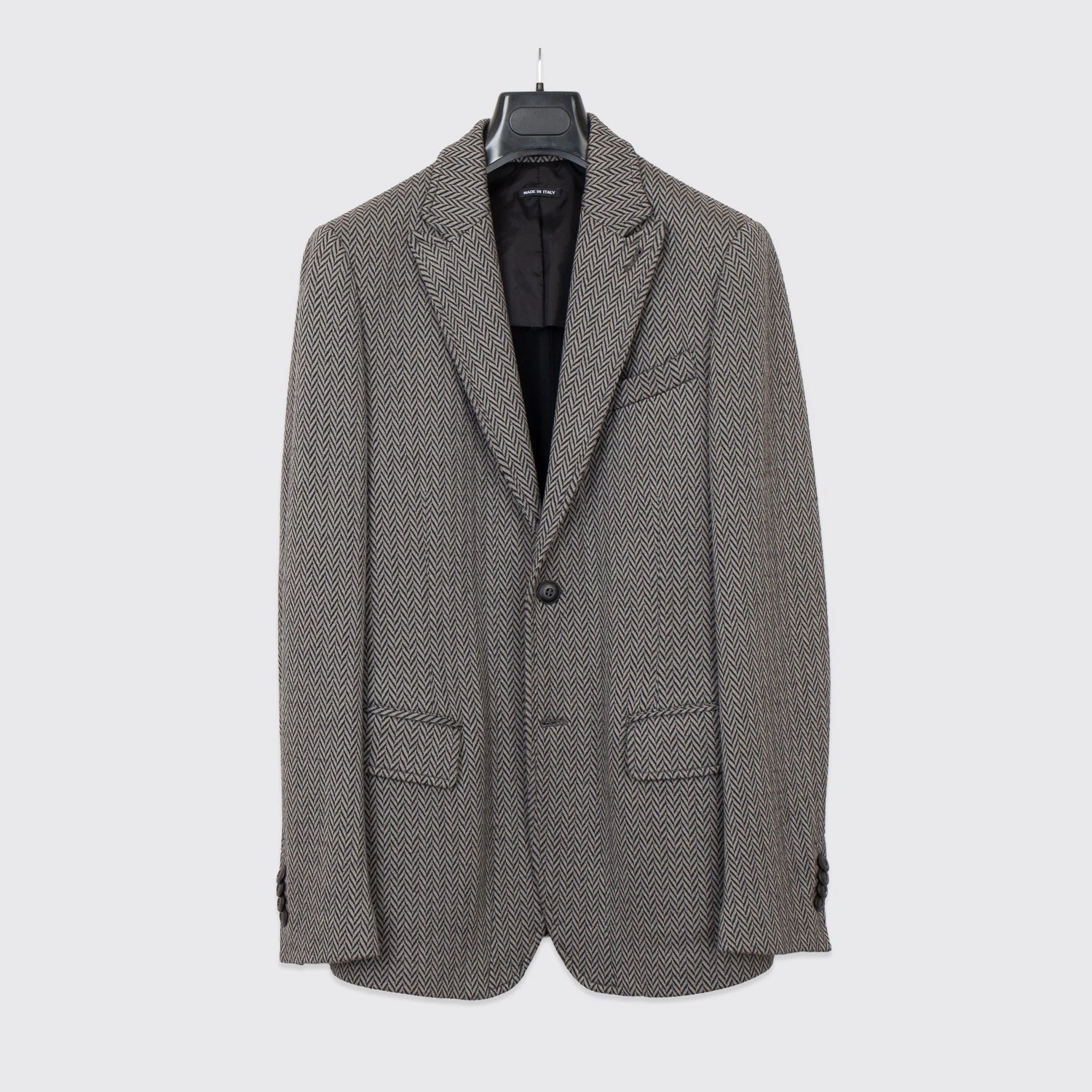 Giorgio Armani — Giorgio Armani Jacket Size EU50 Slim Fit Gray Check Peak Lapel Made in Italy