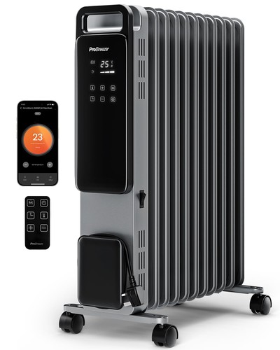 Smart 2500W 11 Fin Oil Filled Radiator with Digital Display and WiFi Smart App
